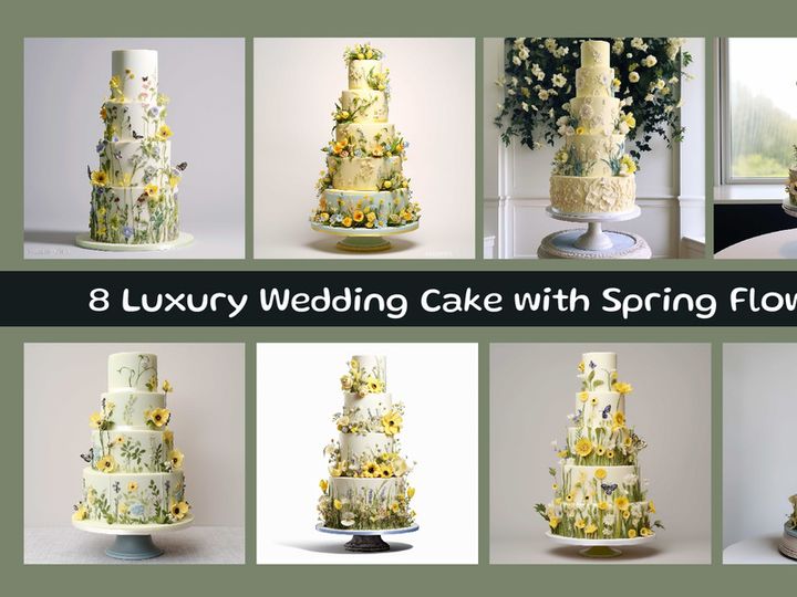 Luxury Wedding Cake with Spring Flowers