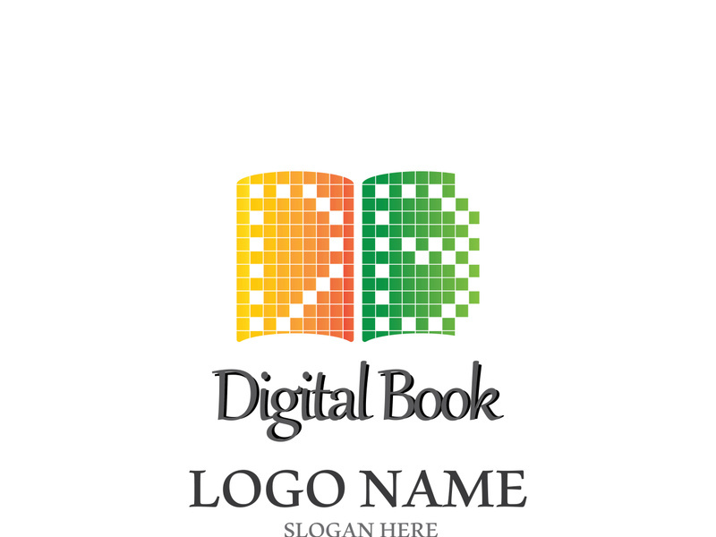 Digital book logo technology vector icon design