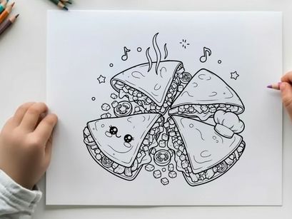 Cute sushi character singing music vector illustration