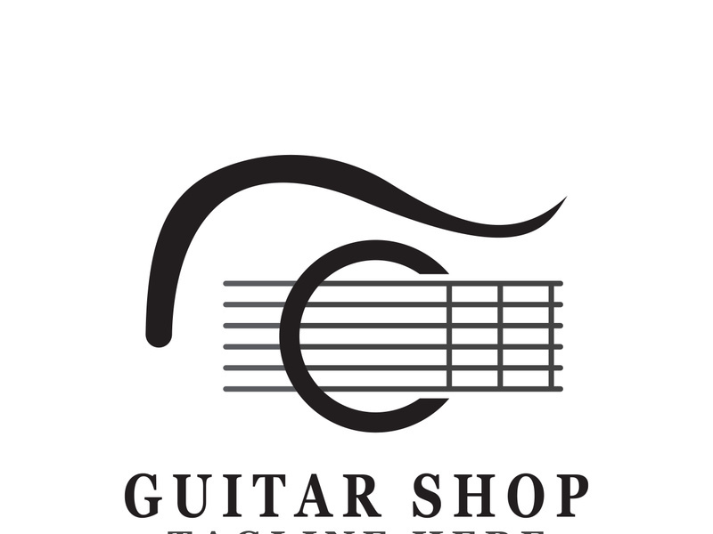 Guitar logo design icon and symbol vector inspiration