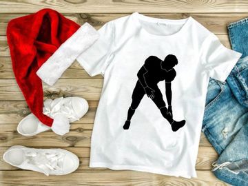 Black silhouette of a person stretching their leg preview picture