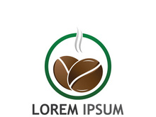 Creative coffee bean logo design.