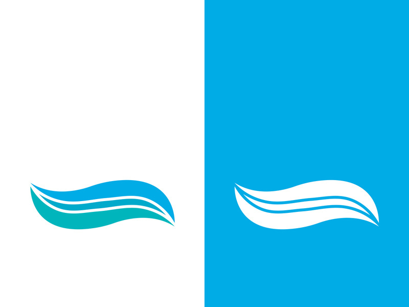 Wave beach vector illustration design logo