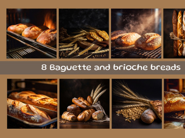 Baguette and brioche breads preview picture