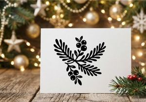 Christmas Holly Branch with Berries and Leaves for Holiday Decor