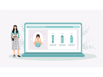 Skincare routine online tutorial flat concept vector illustration preview picture