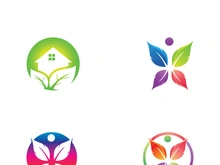 Natural green leaf logo.