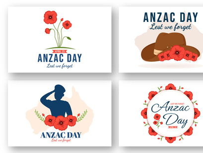 13 Anzac Day of Lest We Forget Illustration