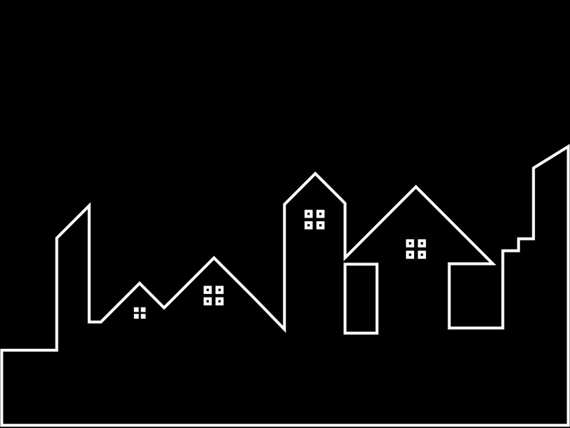 Modern city line buildings logo icons template