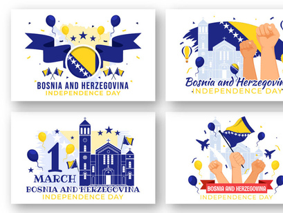 14 Bosnia and Herzegovina Independence Day Illustration