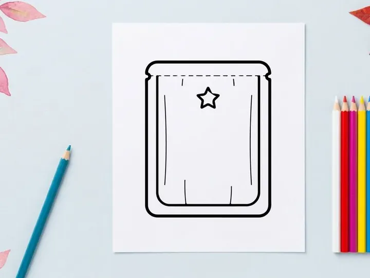 Minimalist Christmas gift card icon with star symbol for holiday season festive design