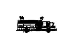 Fire truck silhouette emergency response vehicle