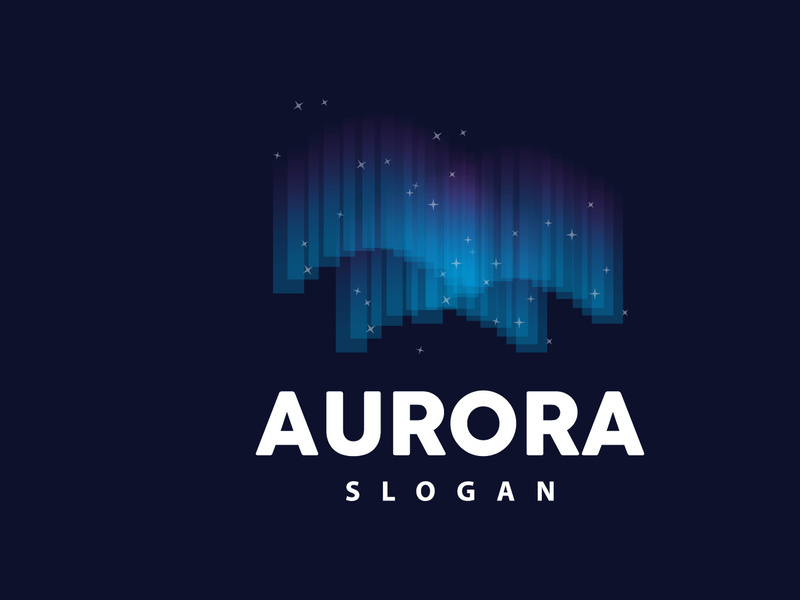 Aurora Logo, Light Wave Vector, Nature Landscape Design