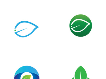 Natural green leaf logo design. preview picture