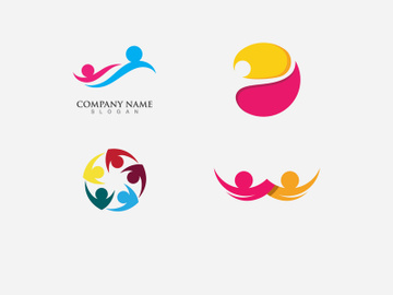 community care and Adoption  Logo template vector icon preview picture