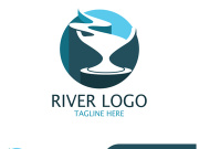 River Logo vector icon illustration design template