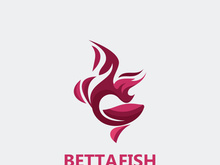 Betta fish modern logo style design vector image illustration
