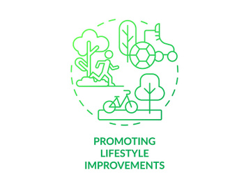 Promoting lifestyle improvements green gradient concept icon preview picture