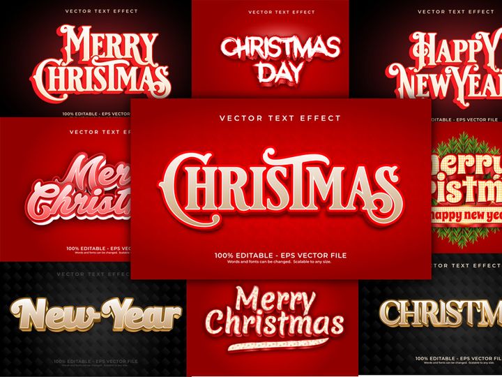 Merry Christmas Text Effect Bundle