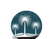 Palm logo icon template and symbol vector tree design