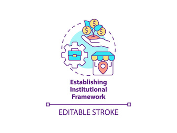 Establishing institutional framework concept icon preview picture