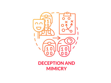Deception and mimicry red gradient concept icon preview picture