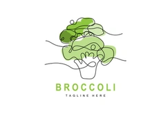 Broccoli Logo Design, Green Vegetable Vector, Broccoli Wallpaper, Vegetable Supermarket Illustration Garden Product Brand