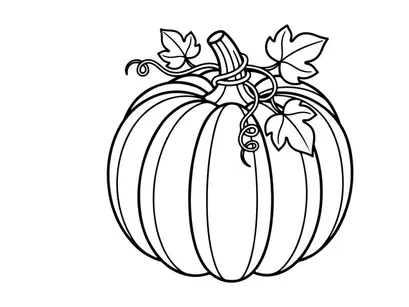Dekorative Kürbis-Illustration für Herbst- und Herbstdekoration. Elegante Herbst-Erntedesigns mit Blättern und Kürbismotiv.