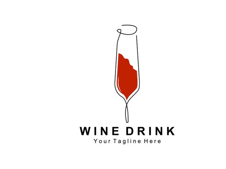 Beverage Wine Logo Design, Glass Illustration, Alcohol Drink Bottle, Company Product Vector