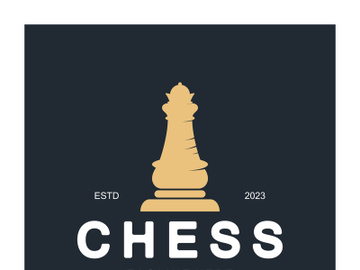 Chess strategy game logo with horse, king, pawn, minister and rook. Logo for chess tournament, chess team, chess championship, chess game application. preview picture