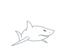 Shark illustration logo template vector