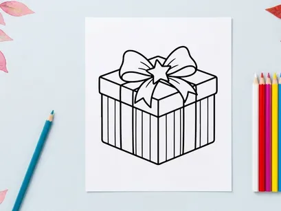 Elegant white gift box with silver star bow for Christmas holiday celebration and festive gifting