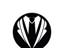 Classic tie icon and suit fashion man logo design
