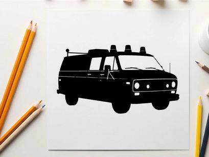 Silhouette of a police car with lights on top