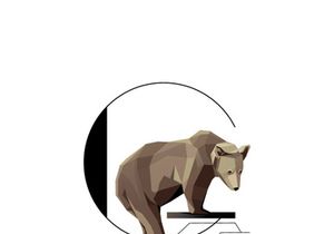 Template logo letters with animals set vector logotype.