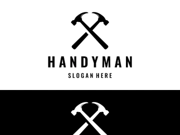 Vintage retro crossed hammers logo. preview picture