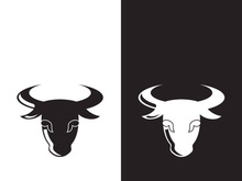 Bull head logo vector icon design