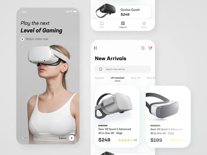 VR Mobile App ui