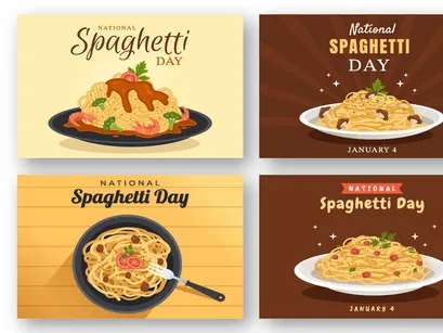 14 National Spaghetti Day Illustration