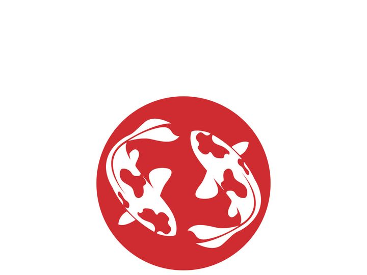 Koi fish logo template. Creative vector symbol