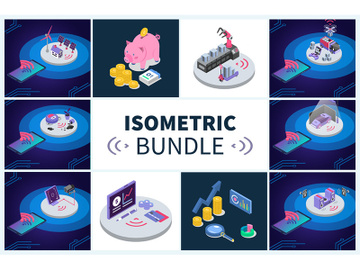Isometric illustrations bundle preview picture