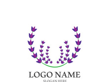 Fresh lavender flower logo vector flat design