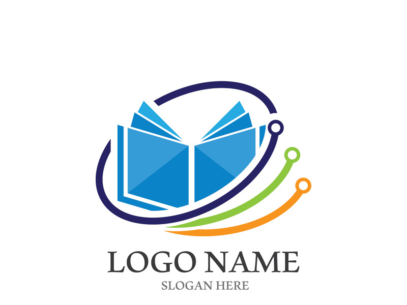 Digital book logo technology vector icon design