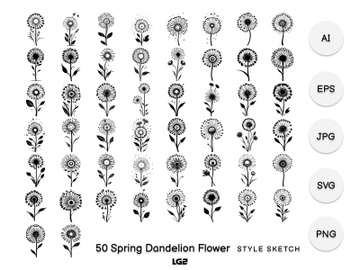 Spring Dandelion Flower Element Icon preview picture