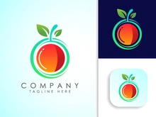 Abstract apple logo sign symbol in flat style