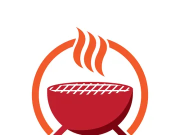 BBQ grill simple and symbol icon with smoke or steam logo vector illustration preview picture