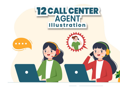 12 Call Center Agent Illustration