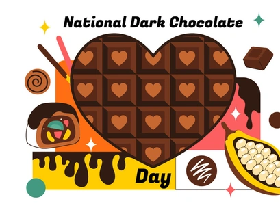 10 National Dark Chocolate Day Illustration