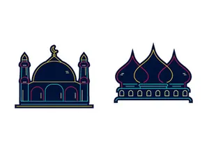 Neon Mosque Illustration