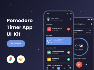 Pomodoro Mobile UI Kit preview picture
